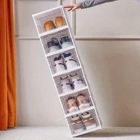 Stackable Shoe Organizer -Dustproof Storage Cabinet with Doors - Durable Plastic Boot and Accessory Rack 2