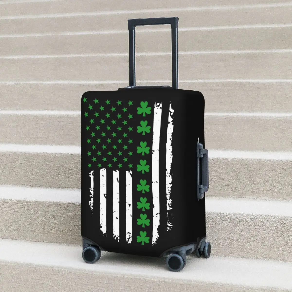 

St. Patrick's Day Suitcase Cover Holiday Irish American Flag Useful Luggage Accesories Cruise Trip Protector