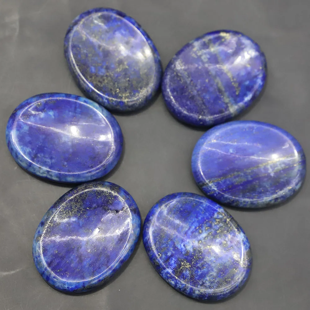 

Natural Stone Oval Lapis Lazuli Thumb Massager Palm Energy Worry Therapy Reiki Healing Meditation Spiritual Minerales Decor 4Pcs