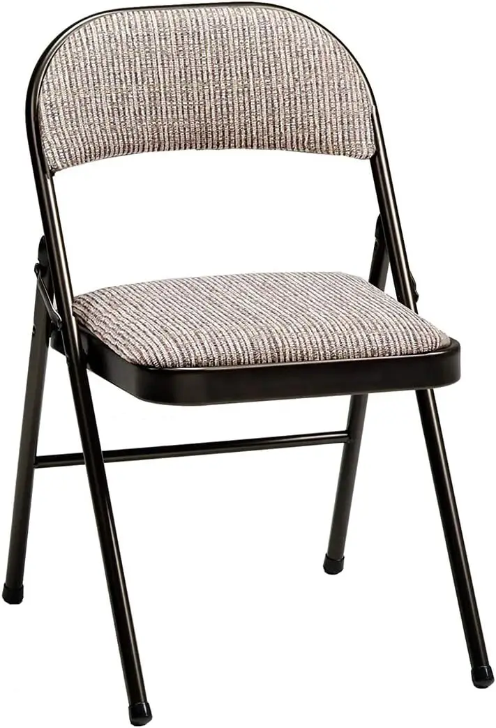 4 Pack Padded Folding Chairs, Cushioned Motif Fabric Foldable Chair, Cinnabar