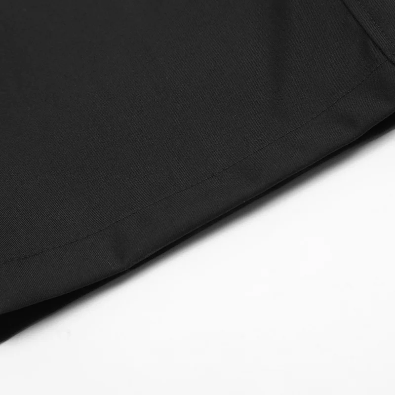 UPRAKF Drawstring Black Trousers Comfort Casual Side Pocket Autumn Pantalones Solid Color Pleated Streetwear