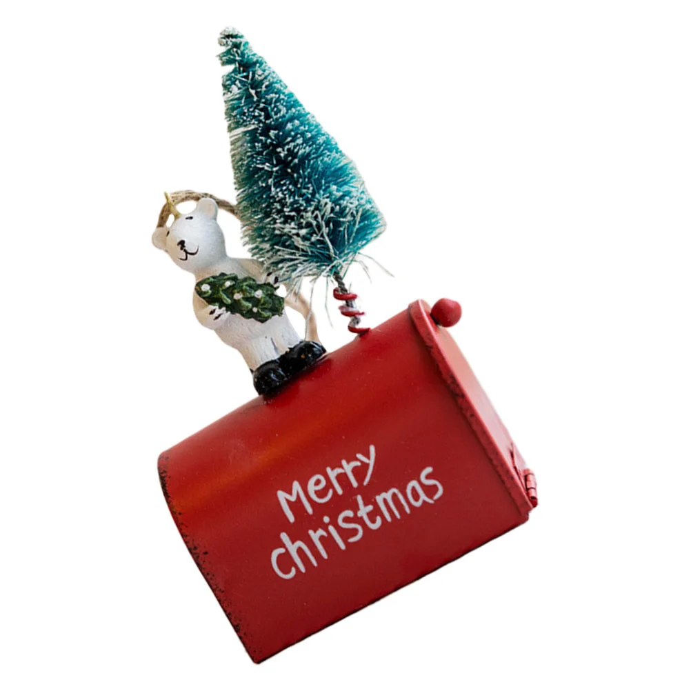 

Christmas Decorations Iron Pendant Xmas Mailbox Crafts Desktop Accessories Supply Xmas-themed Adorn Elder