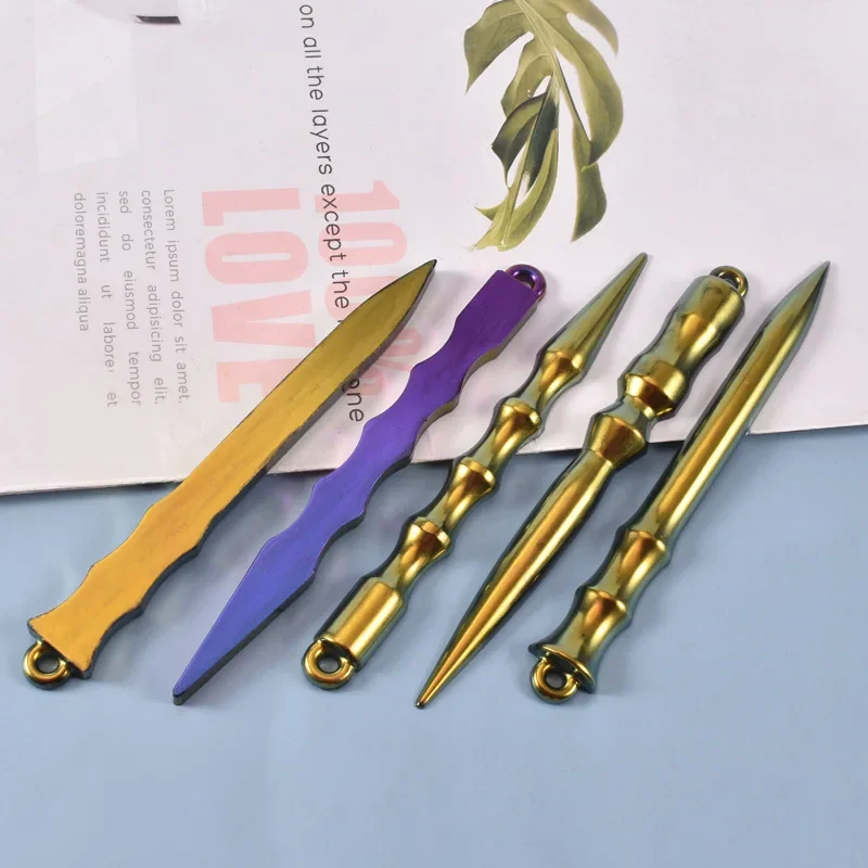 Self Defense Keychain Mold diy Epoxy Silicone Resin Mold Pendant Keychain Swing Table Self-defense Toy Craft resin