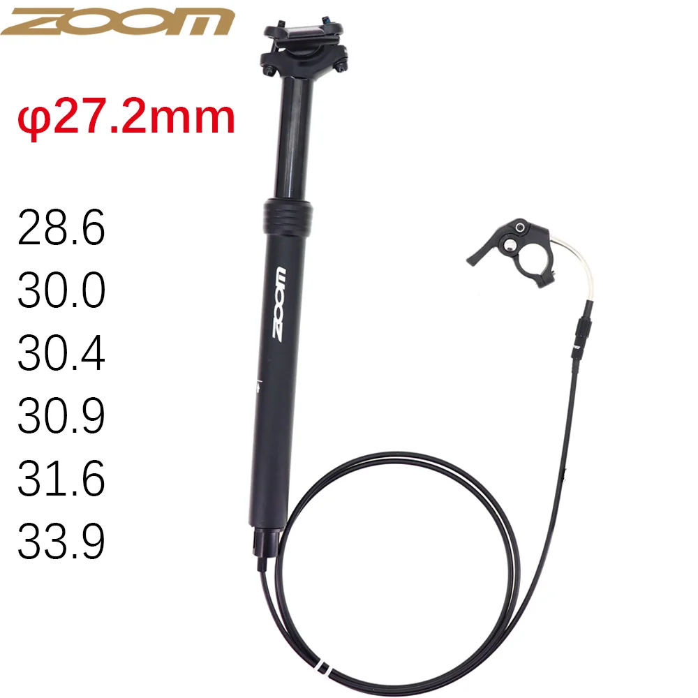Zoom Dropper Seatpost 27.2 Mm Height Adjustable Seat Post Internal Routing 80mm Travel Mtb Bike