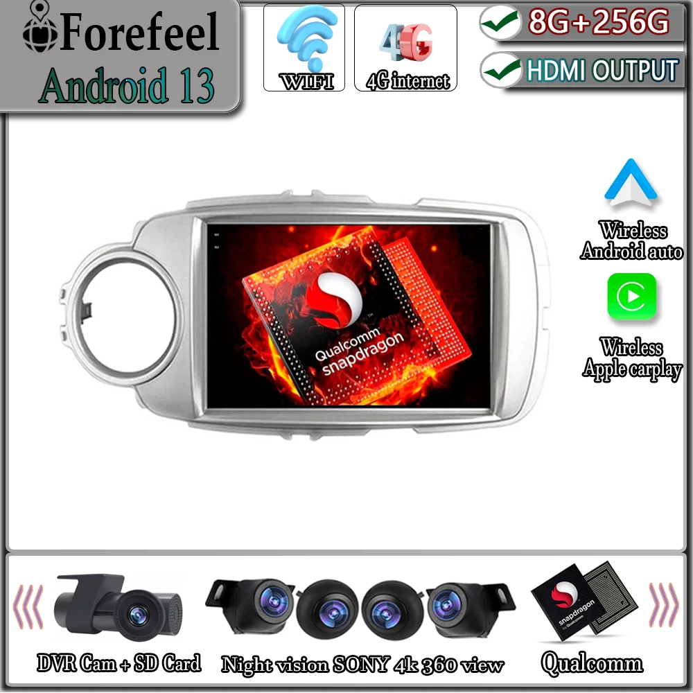 Android 13 Per Toyota Yaris 2012 - 2017 Dsp Rds Monitor Schermo Tv Autoradio Navigazione Gps Video Multimedia 2Din Elettronica Tv