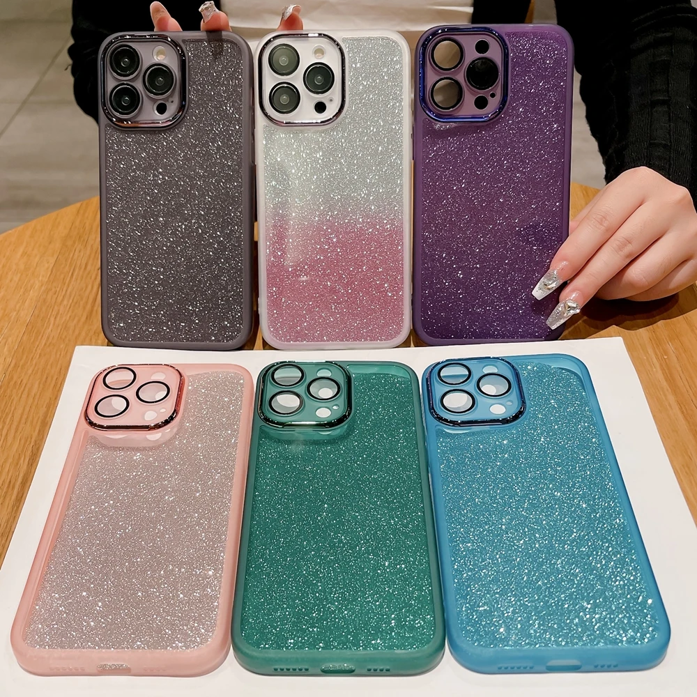 Sparkling Glitter Phone Cover with Silvery Bling