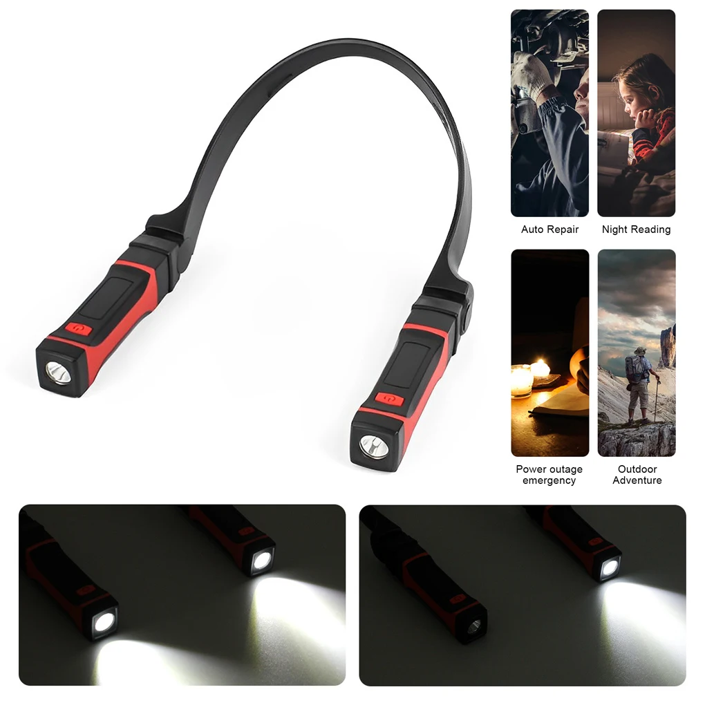 LED 목걸이형 라이트 - USB 충전 강력한 조명 상하에 강력한 자석이 서로 흡착됨