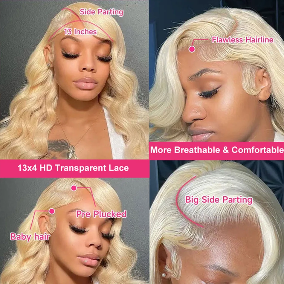 613 Honey Blonde 13x6 HD Transparen Lace Frontal Wig For Women 13x4 Body Wave Lace Front Human Hair Wigs Brazilian Remy Hair lace front wigs,human hair wig