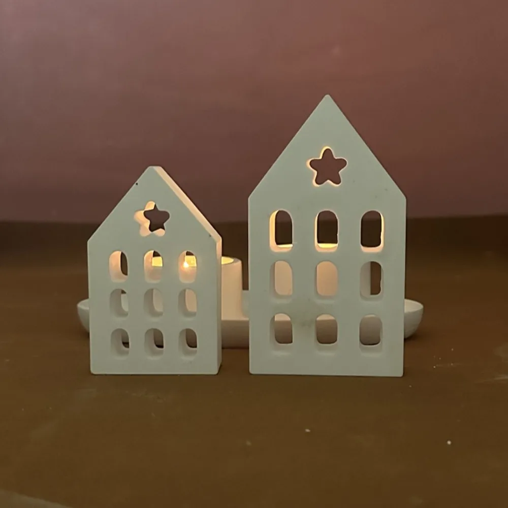 

Star Love House Candle Holder Silicone Mold DIY Cement Gypsum Clay Pouring Hollow Rabbit Resin Ornaments Mold Home Decoration