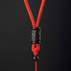 Handwoven Ebony Wood Necklace Rope - Unisex Vintage Jewelry Accessory (3mm - red)