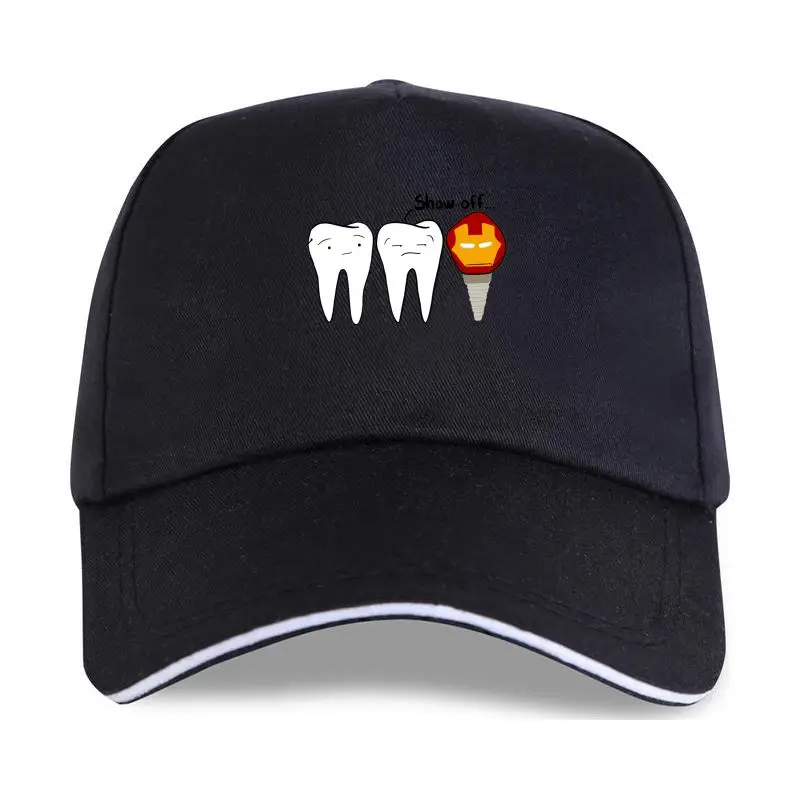 

new cap hat Men's Show-off Tooth Dental Implant Dentist Dentistry Crew Neck Baseball Cap Tops 100% Cotton Plus Siz