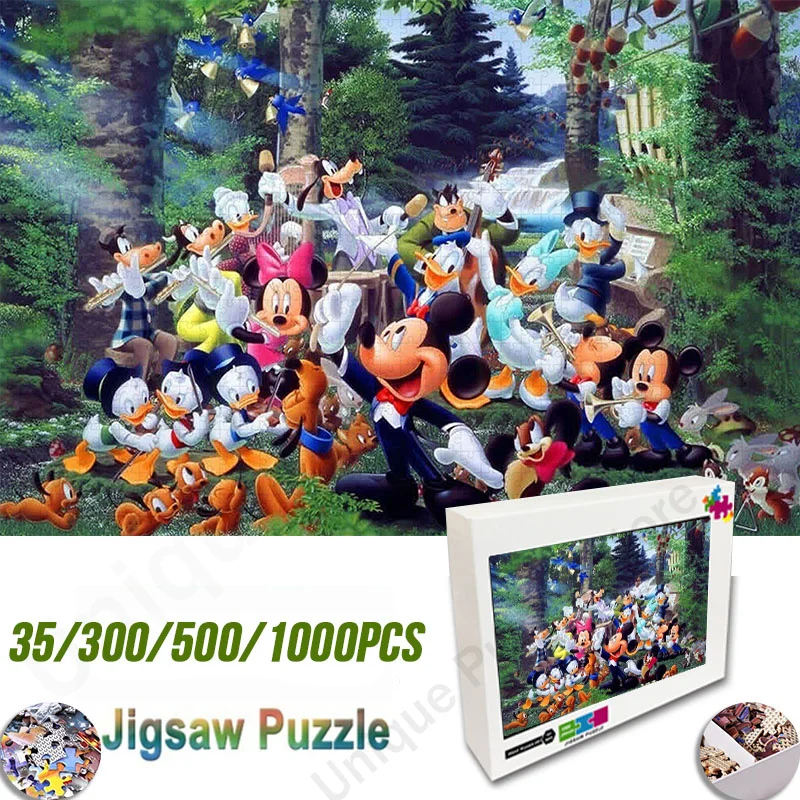 Disney Character Collection Jigsaw Puzzle Mickey Mouse & Donald Duck Jigsaw Puzzles for Adults Educational Toys Funny Diy Puzzle