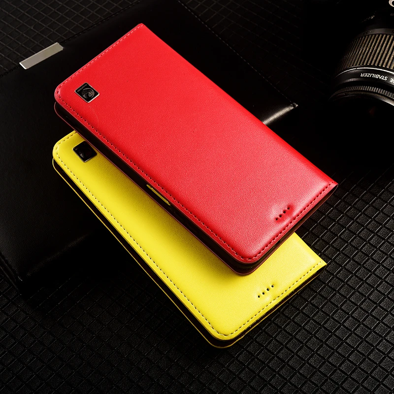 Luxury Genuine Leather Flip Wallet Phone Cover