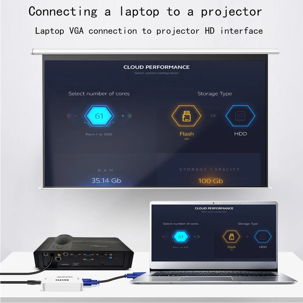 VGA-HDMI ȣȯ   VGA HD 1080P  ̺ ȯ, PC Ʈ TV ڽ ǻ ÷ 