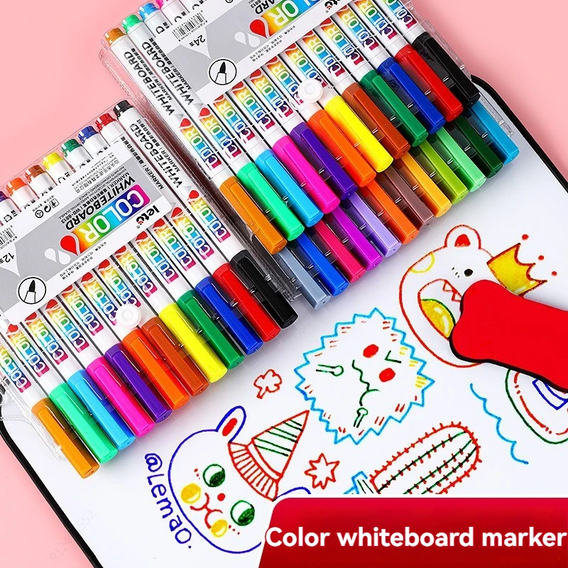 Dry Erase Markers Whiteboard Marker Pen Office School White Board Stationery Fine Tip Colored Pens 12/24Colors white marker pens,marker pens,color marker pens,pen marker,dry erase markers