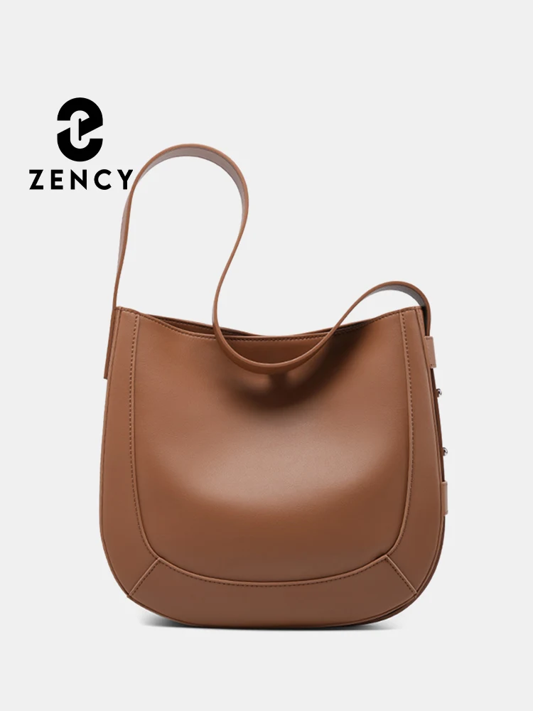 

Zency High Quality Women Bucket Solid Bag Cow Leather Lady Luxury Handbag Shoulder Messenger Girls Commute Tote Big Capacity