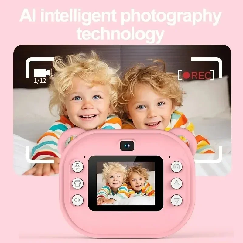 Children's digital camera instant thermal printing camera children's gift printing can record video toy gift 32G memory digital camera