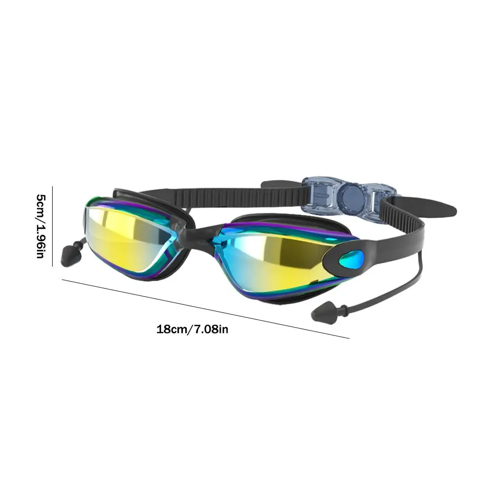 Anti-fog Adjustable Swimming Goggles Adults With Earplugs & Nose Clip HD Silicone Waterproof