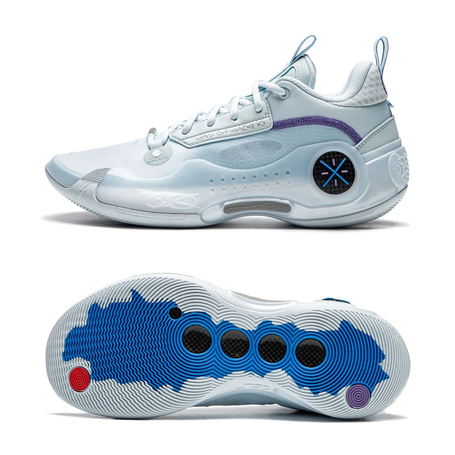 thumbnail image 1 of Zapatillas de baloncesto profesionales Li-Ning WAY OF WADE 10 LOW COLD ICE para hombre con amortiguación y placa de carbono, forro WOW 10, zapatillas ABAS083, 1 of 5