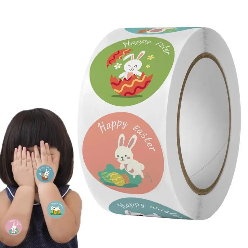

Easter Roll Stickers self adhesive Happy Easter Sticker colorful Easter Theme Stickers envelpe sealing stickers easter supplies