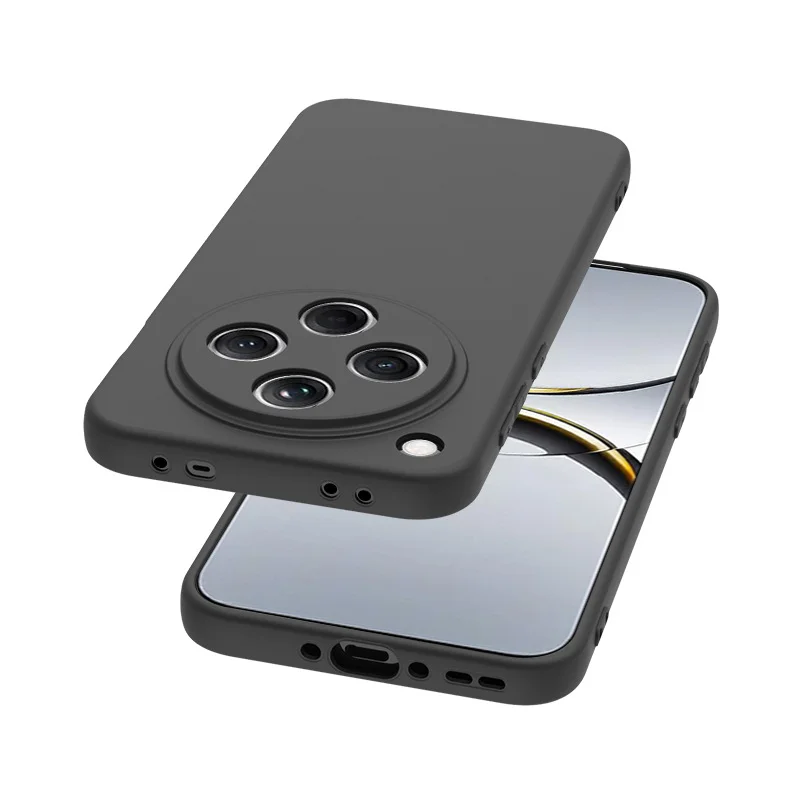 Sleek Black Matte Silicone Phone Case - Soft TPU Slim Design