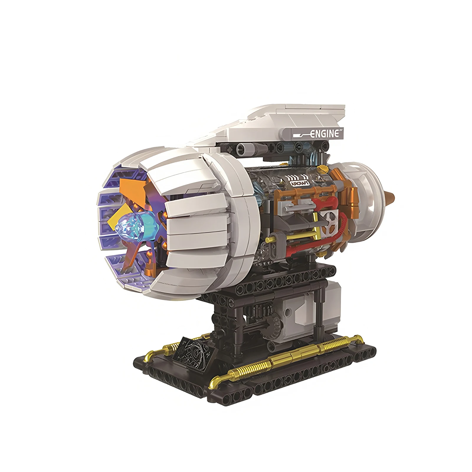 3056 エアロターボファンエンジンモデル 650ピース 組み立てブロックセット オーナメント 小型粒子組み立てキット DIYおもちゃ クリスマスギフト