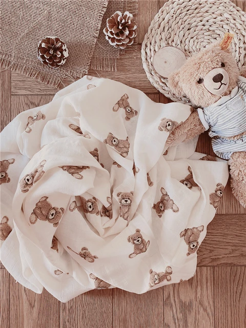 Muslin Cloth Set (Teddy Bear Print)