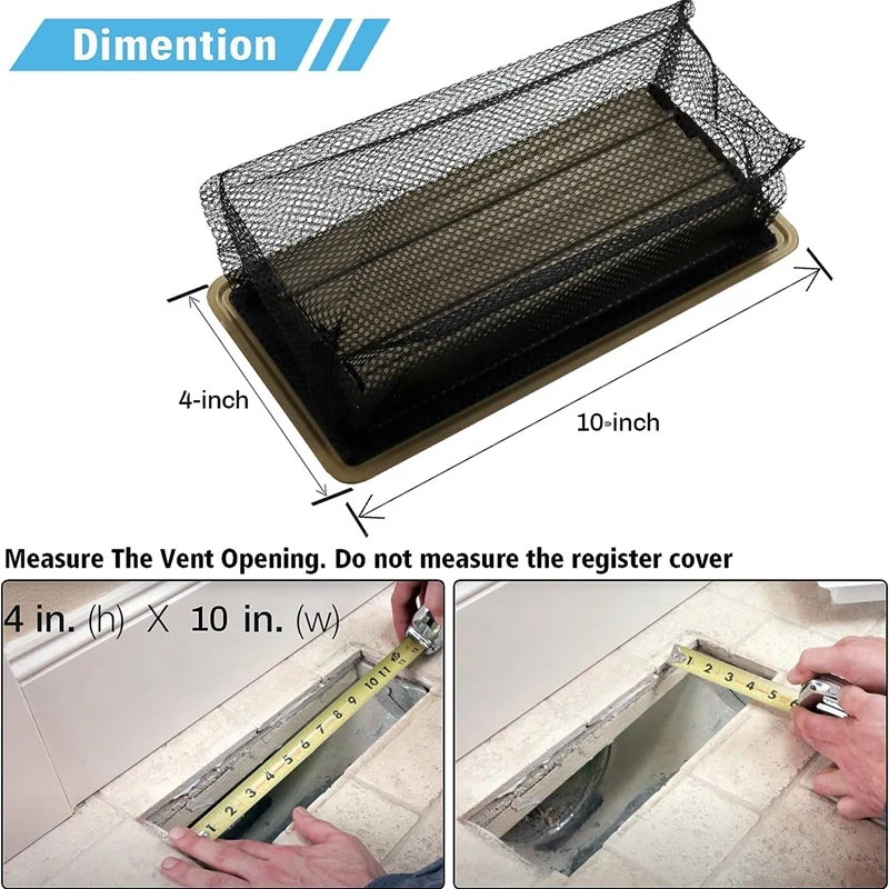 Floor Register Cover Trap, Floor Air Vent Mesh Cover Screen For Home Air Vent Filters 6-Packs(6-Pieces)