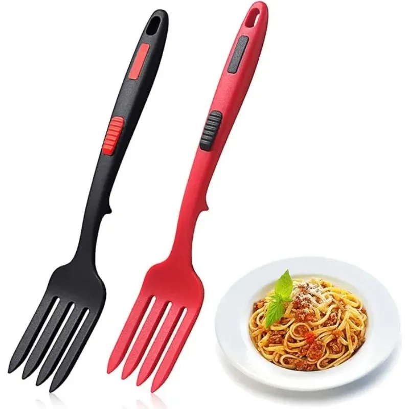 Silicone Flexible Forks Multifunctional Silicone Cooking Fork Heat-Resistant Cooking Tools Flexible Fork Noodle silicone cooking fork