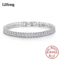Bracelet en argent Sterling 925 pour femmes, bijoux élégants en cristal de Zircon, à la mode, de fiançailles, de mariage, Glamour, 18CM 1