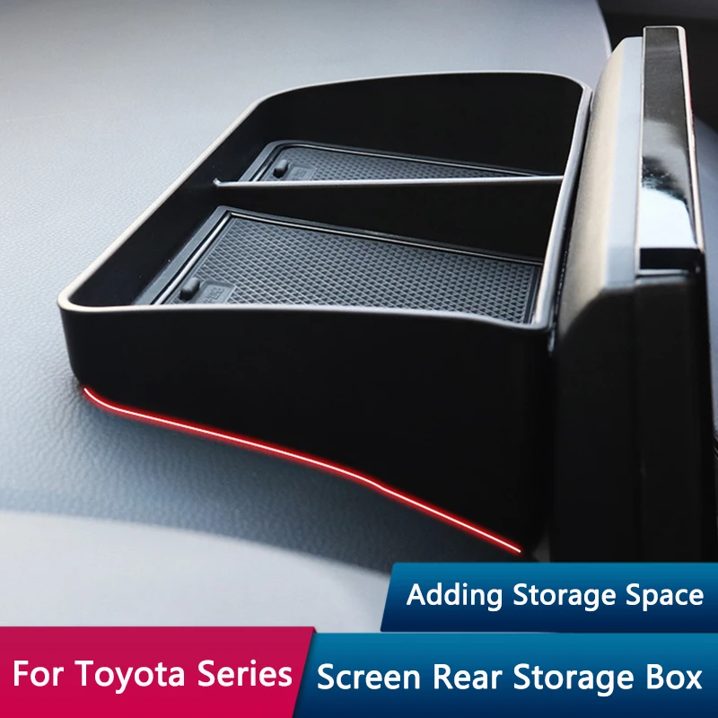 Qhcp Car Dashboard Storage Box 1Pc Abs Container Behind Screen Tappetino Antiscivolo Per Toyota Frontlander/Corolla/Cross/Levin/Allion
