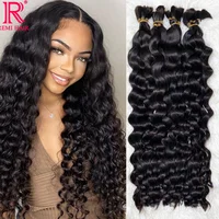 Loose Deep Indian Hair 100% Real Remy Hair Bulks Unprocessed No Weft Curly Human Hair Extensions Weaving Hair for Women Braiding 1