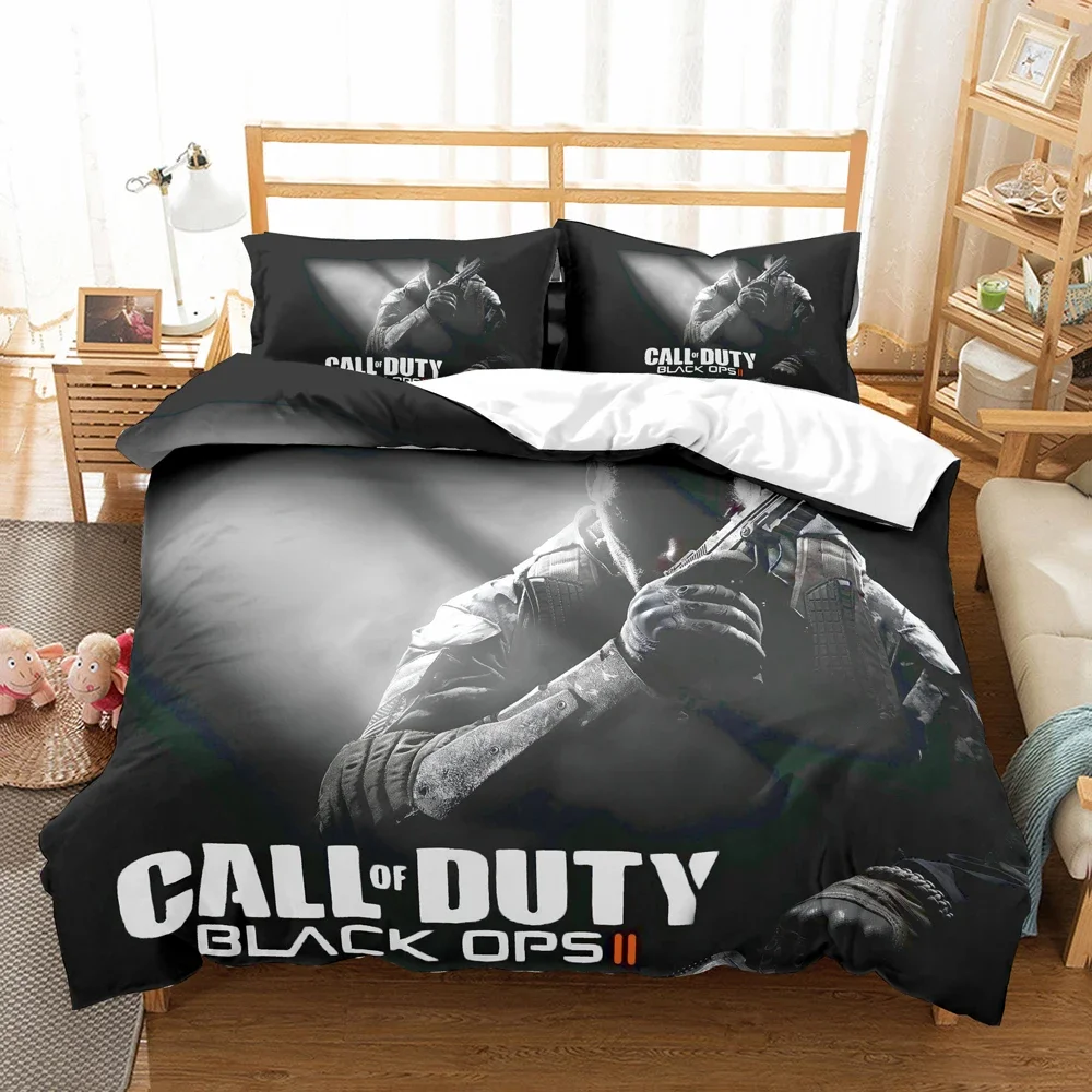 Call of duty WW II bedding set Black Ops Duvet cover set Modern Warframe Comforter cover set US King Queen Size for Adults Linen