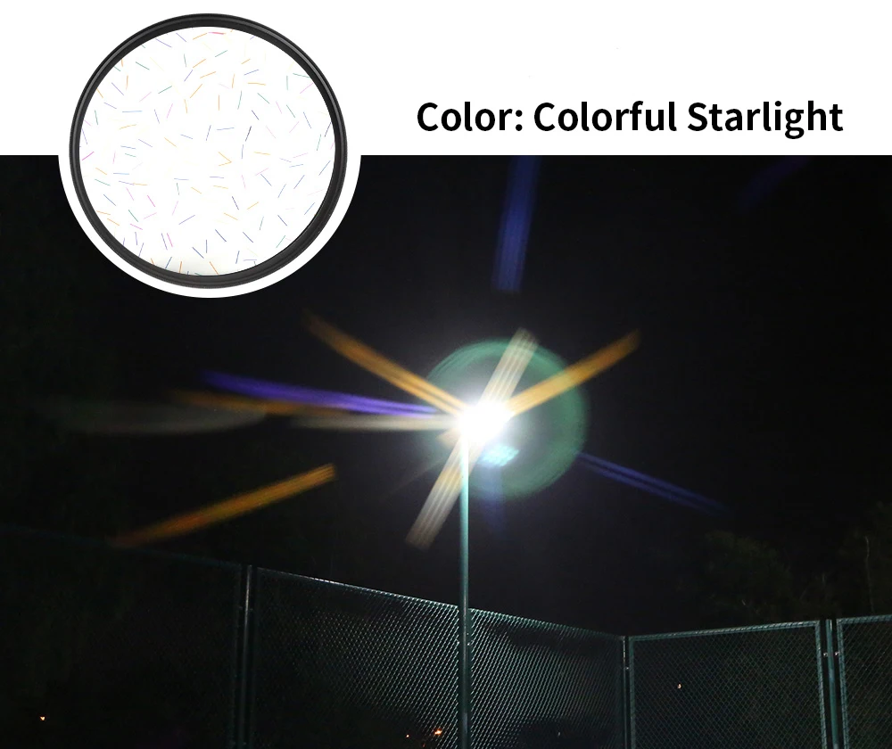 Starlight Escovado Brilhando Vidro Lente Filtro Listras Coloridas Filtro Estrela Efeito Especial - Image 5