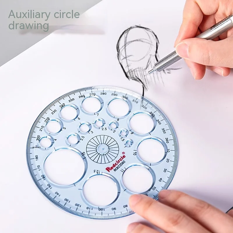 Foot Diameter 11.5cm 360-degree Circular High-grade Patchwork Ruler Circle Office School Drafting Supply Student Drawing Tool ruler set,drawing ruler