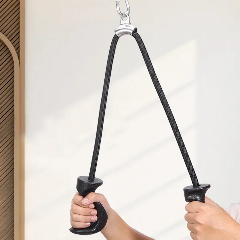Fitness Pulley System Double Head Rope Pull Down Handle Biceps Triceps Back Training for Home Gym Workout Strength Training