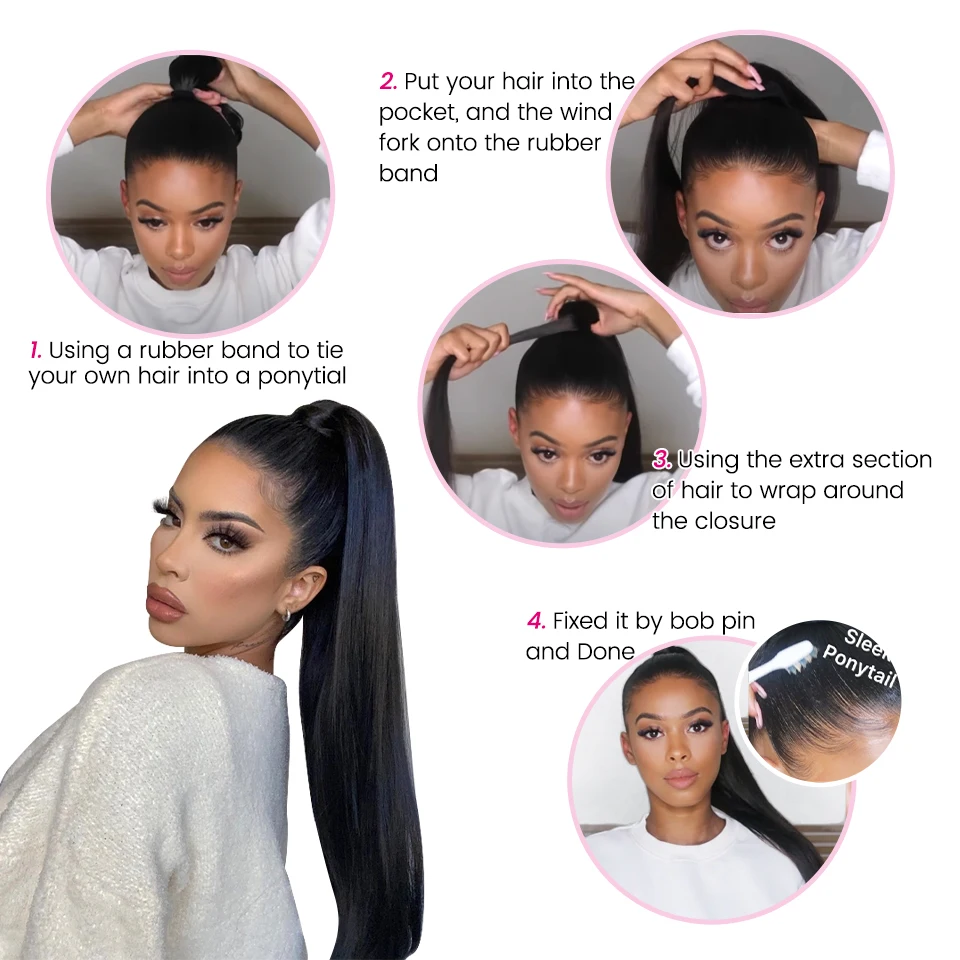 Human Hair Extensions Afro Kinky Curly Ponytail Wrap Around Ponytail Clip Ins Natural Remy Brazilian Hairpiece Pony Tail