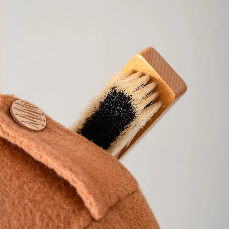 Wooden Pighair Coat Cleaning Cloth Dedusting fuzz remover With Long Handle Custom Logo Multifunctional Clothes care 3