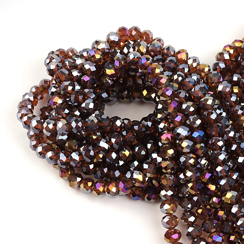 Round Faceted Colorful Glass Beads for Jewelry Making and DIY Projects