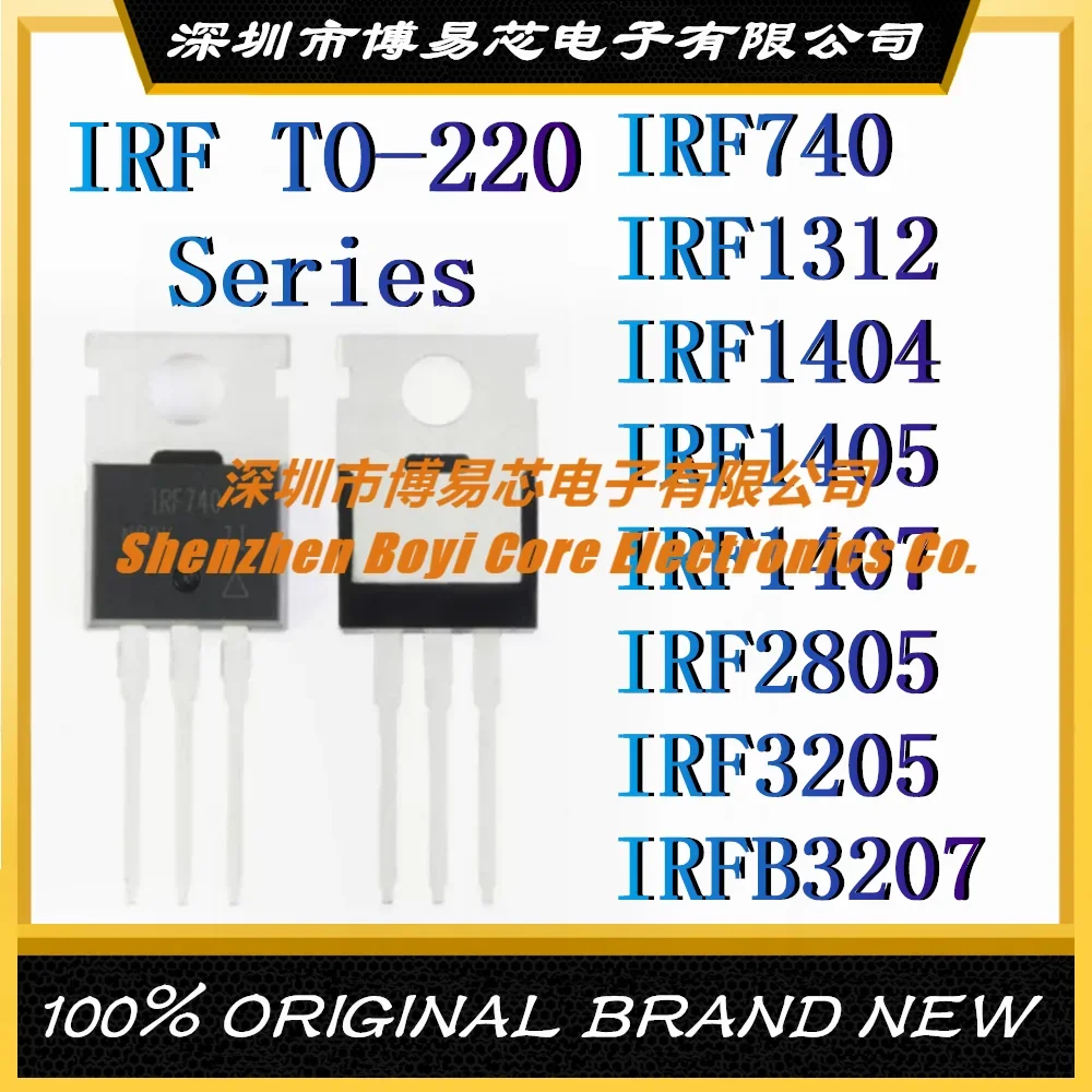 IRF740 IRF1312 IRF1404 IRF1405 IRF1407 IRF2805 IRF3205 IRFB3207 New original authentic MOS field effect tube  TO-220 new original 5pcs sgt40n60fd2pn 40n60fd2 to 3p 40a 600v igbt field effect transistor powerful transistors good quality