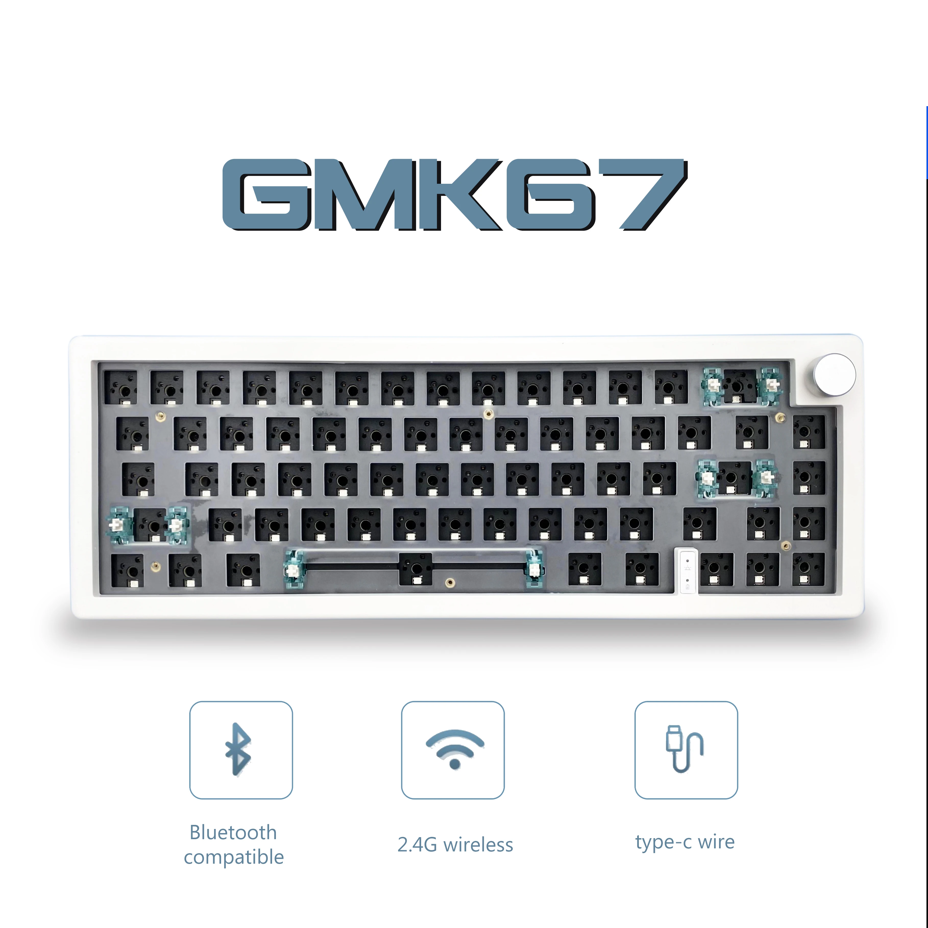 Hot Swappable Mechanical Keyboard Gasket Bluetooth 2.4G RGB