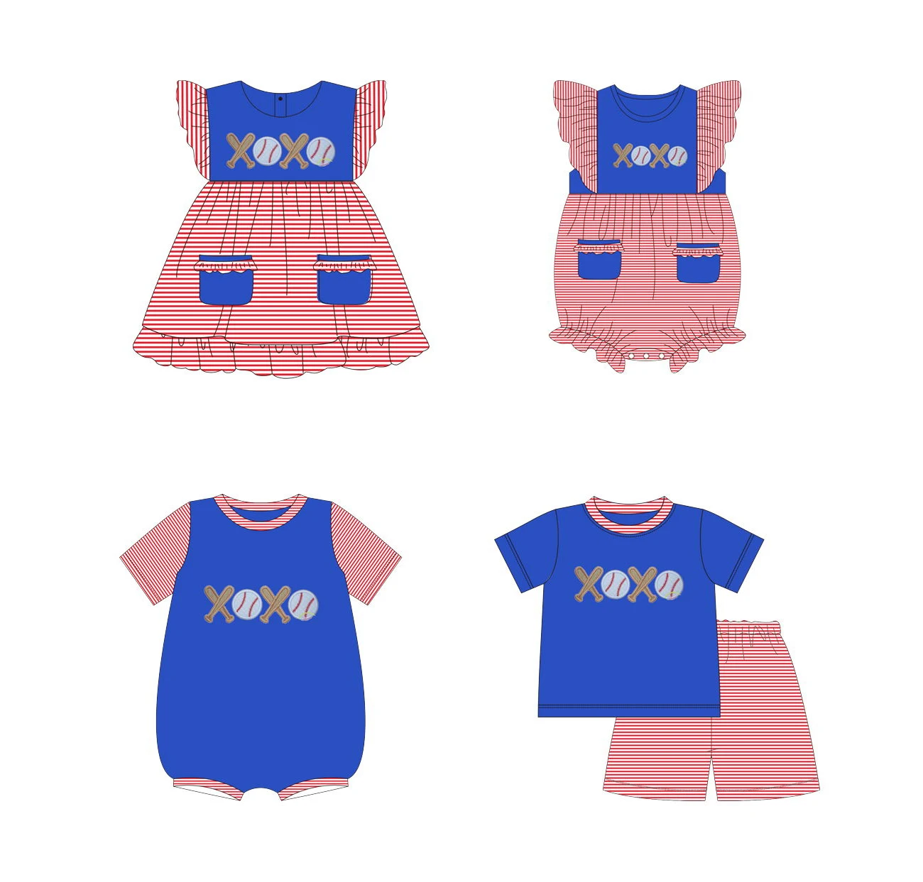 

Летняя коллекция бейсбола, детская одежда, комплект с короткими рукавами и шортами в полоску с Бейсбольным принтом, платье для девочек с рукавами-фонариками, комбинезон для новорожденных