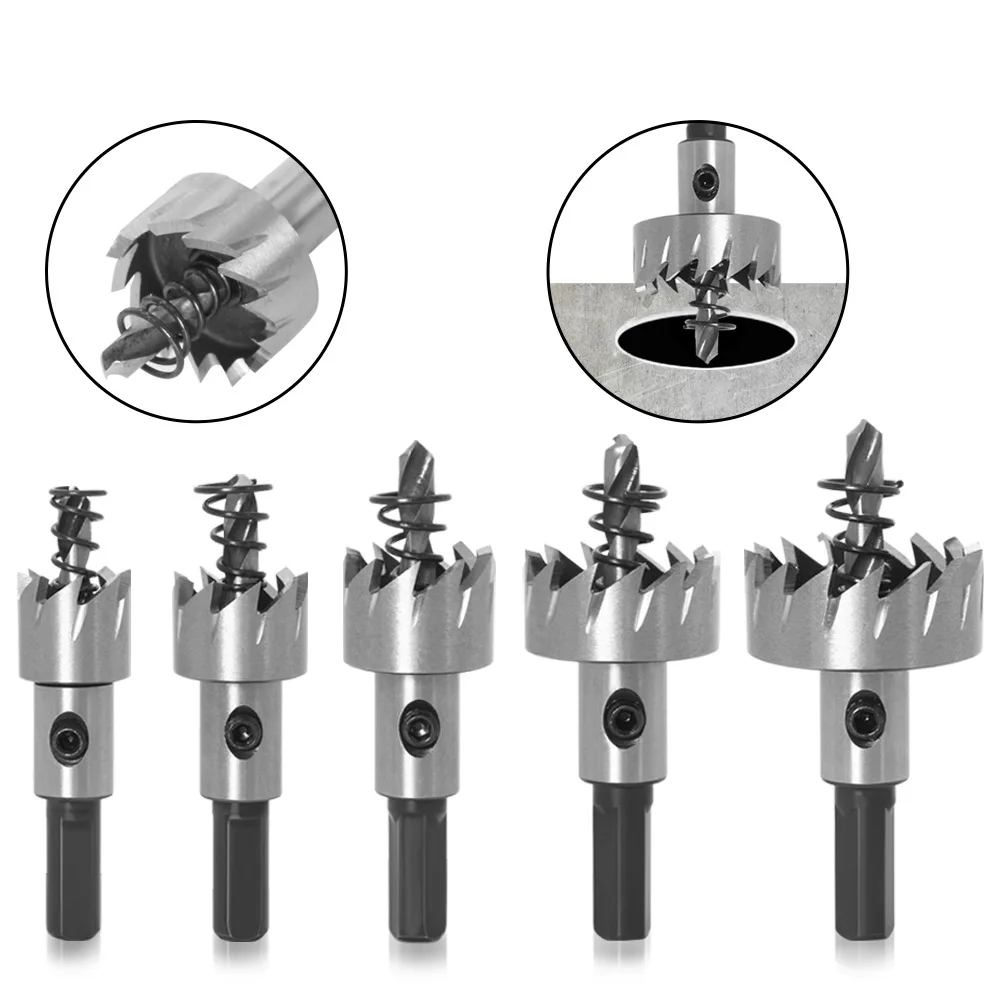 

5Size HSS Drill Bit High Speed Steel Carbide Tip Hole Saw Tooth Cutter Metal Drilling Woodworking Cutting Tools Carpentry Crowns