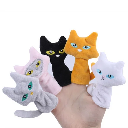 5Pcs Plush Animals Finger Puppet Toys for Baby Infant Autistic Children Kids 10pcs set cartoon animal finger puppet baby plush toys for children lovely kids plush toys baby favor dolls vingerpoppetjes