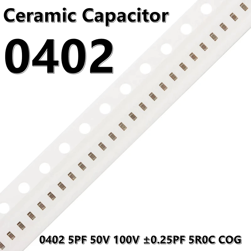 

(100pcs) 0402 5PF 50V 100V ±0.25PF 5R0C COG 1005 SMD Ceramic Capacitors