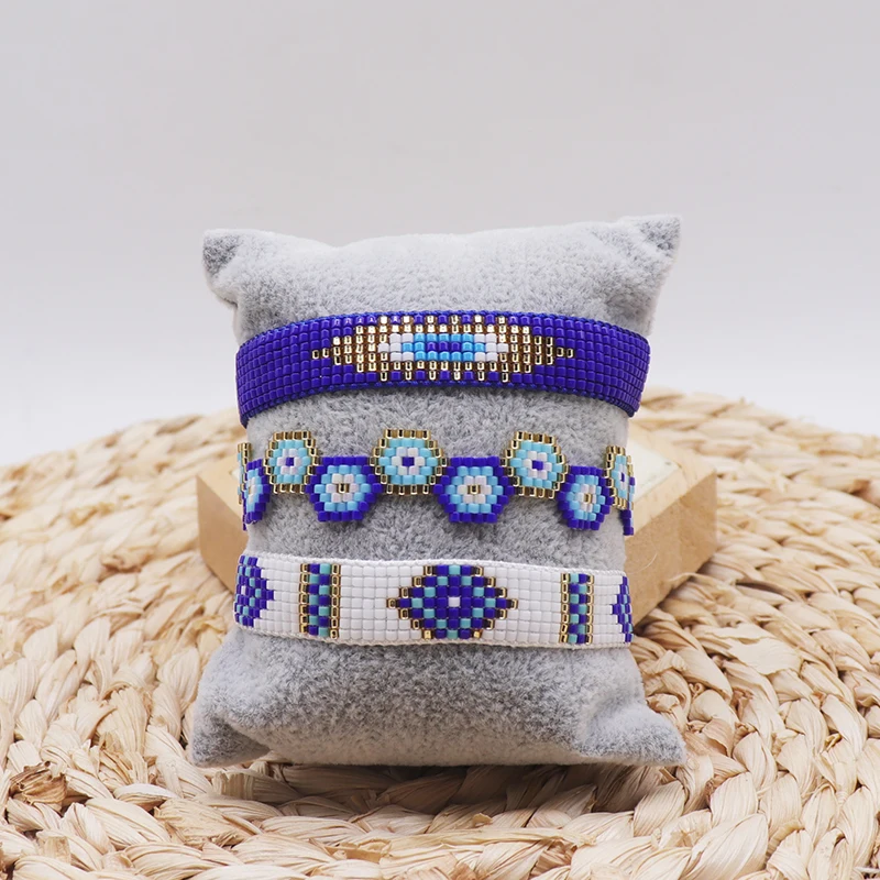 ZHONGVI Bohemian Woven Miyuki Beaded Bracelets For Women Trend Geometric Heart Love Chain Adjustable Jewelry Party Gifts New