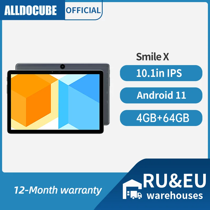 ALLDOCUBE Smile X 10.1 inch Octa-core Tablet PC Android 11 4GB RAM 64G ROM Unisoc T610 1920×1200 IPS 4G lte Phone Call Tablets newest android tablet