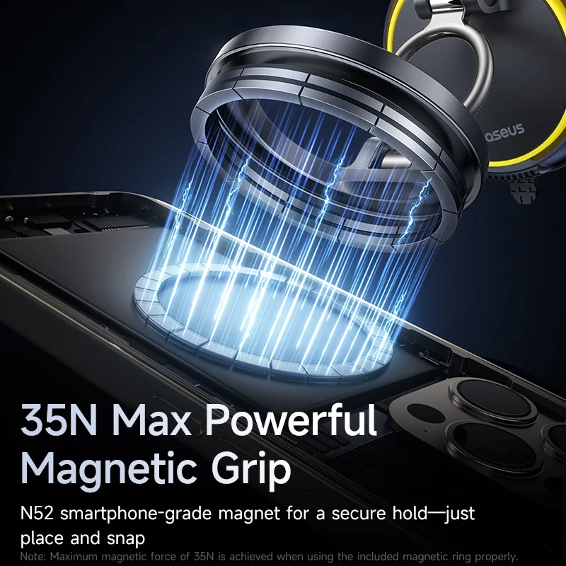 Baseus Magnetic Car Phone Holder Vacuum Suction Cup Stand 360° Rotation Мagnet Holder For iPhone Gym/Driving Vacuum Phone Stand - Image 5