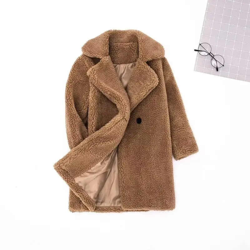 Children's Lamb Wool Cotton Coat Autumn and Winter New Baby Plush Thickened Hooded Jacket for Boys and Girls Warm Wool Sweater