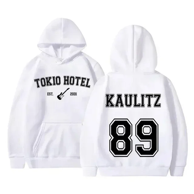 가을/겨울 록 밴드 Tokio Hotel 후드 Kaulitz 프린트 남성 및 여성 후드 힙합 스웨터 하라주쿠 따뜻한 후드